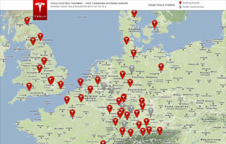 Tesla Fast Charging Stations